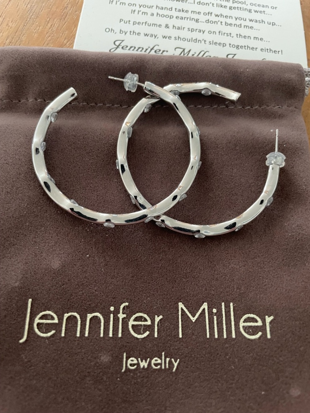 New Jennifer Miller Sparkle Hoop Earrings